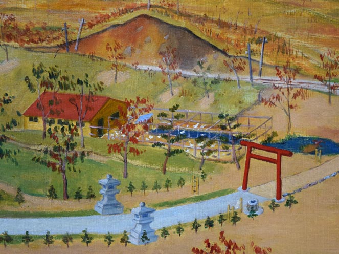 木村捷司「松風園眞景(函館・旧相馬家別荘)」油絵・変形60号 拡大画像6