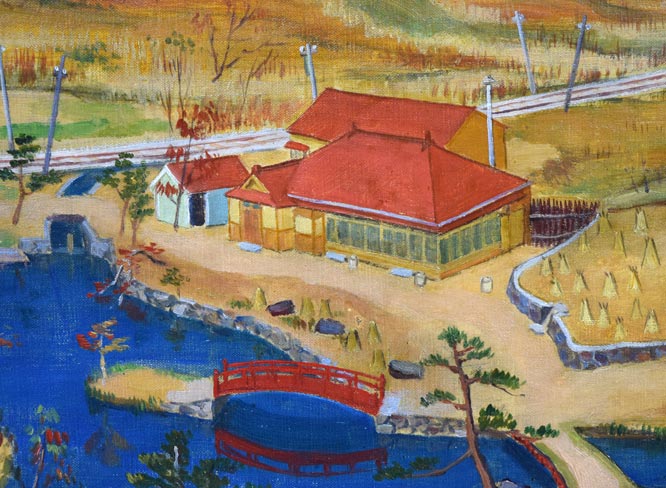 木村捷司「松風園眞景(函館・旧相馬家別荘)」油絵・変形60号 拡大画像8