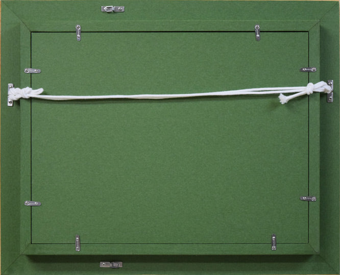 木村捷司「天津桃」油絵・F4号 額縁裏側画像