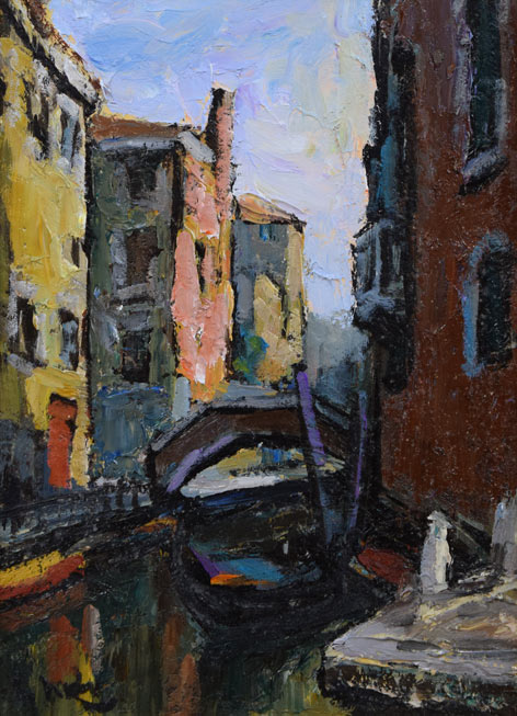 木村捷司「ヴェニス」油絵・F4号 作品全体拡大画像