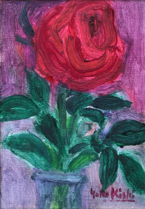 岸葉子「バラ」油絵・SM 作品全体画像