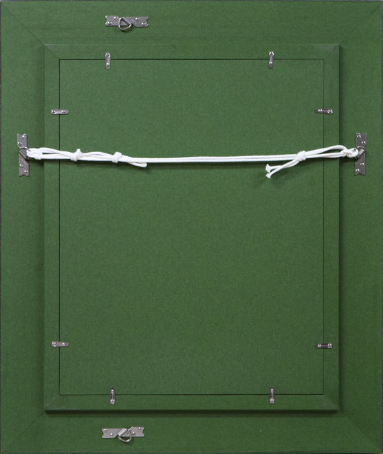 岸葉子「花と実」油絵・F6号 額縁裏側画像