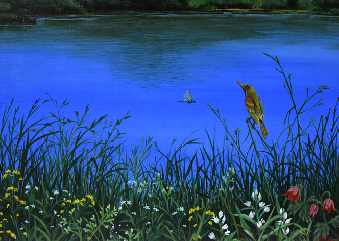 北久美子「三渓園(横浜市)」油絵・P10号 拡大画像4