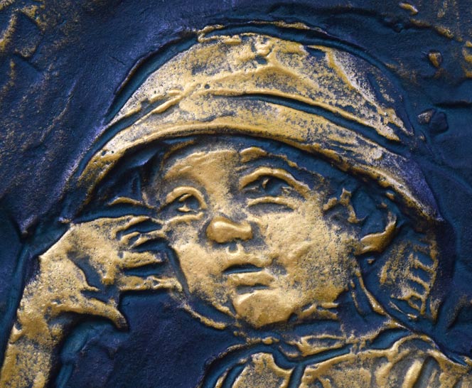 北村西望「今日わ」ブロンズレリーフ額装 拡大画像3