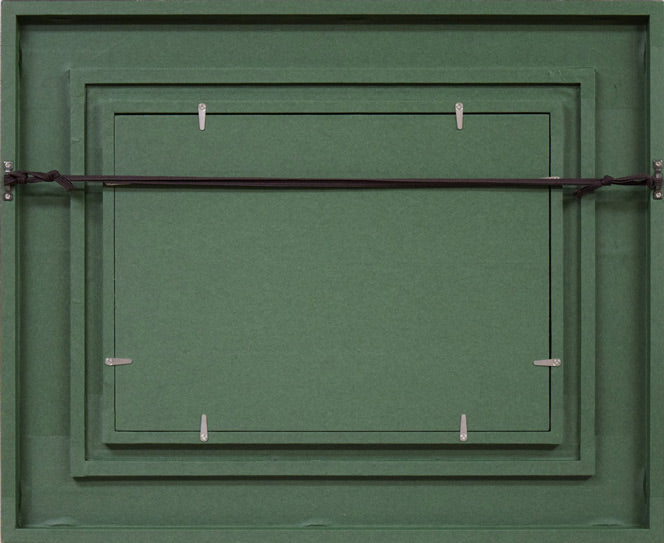 北村西望「洗心長寿」肉筆書額装 額縁裏側画像