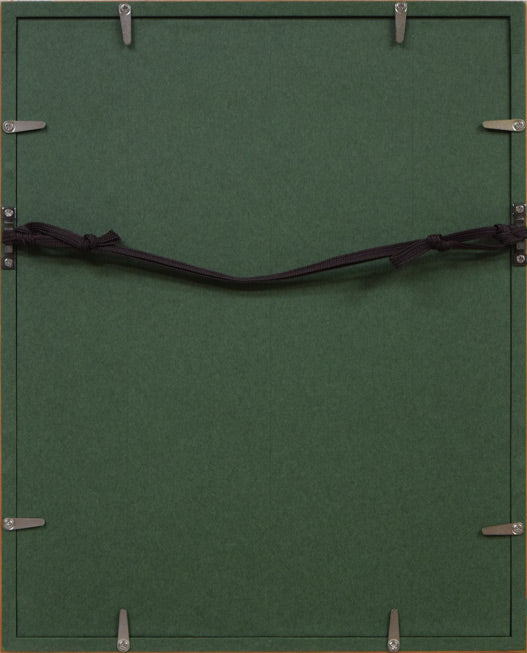 北岡文雄「ふきのとう」木版画 額縁裏側画像