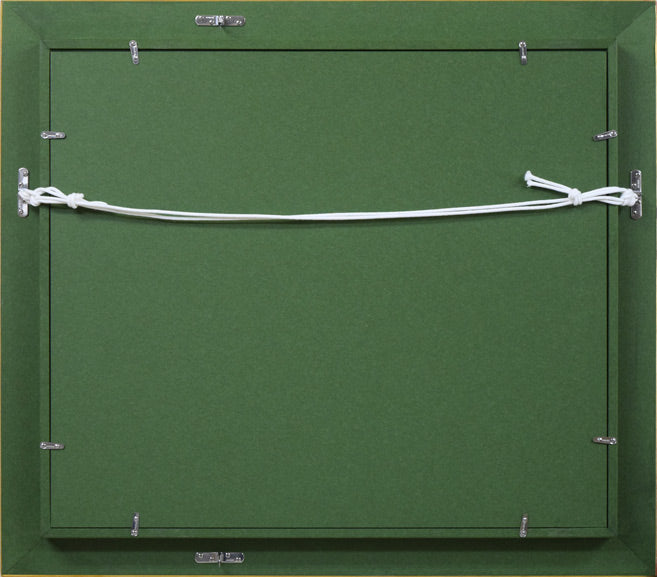 小荒井克己「石狩川畔(冬)」油絵・F8号 額縁裏側画像