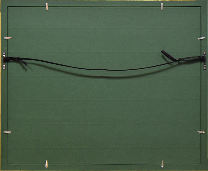 小林英吉「秋晴れの奈良公園」油絵・F6号　額縁裏側画像