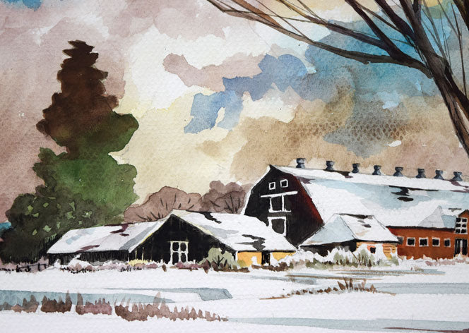 児玉喜八郎「八紘学園(月寒・札幌)」水彩画 拡大画像1