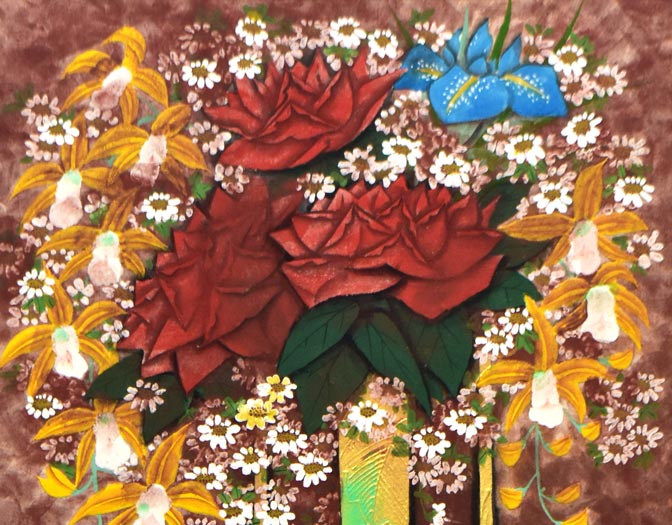 児玉三鈴「花瓶」日本画・P12号 拡大画像1