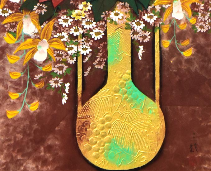 児玉三鈴「花瓶」日本画・P12号 拡大画像2