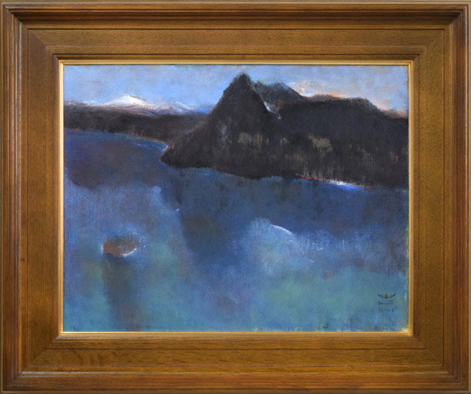 古川忠次「摩周湖」油絵・F6号