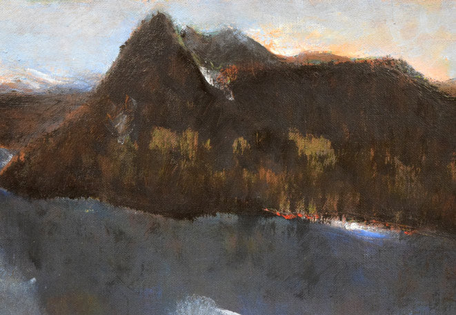 古川忠次「摩周湖」油絵・F6号 拡大画像2