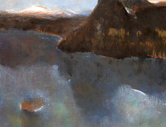 古川忠次「摩周湖」油絵・F6号 拡大画像3