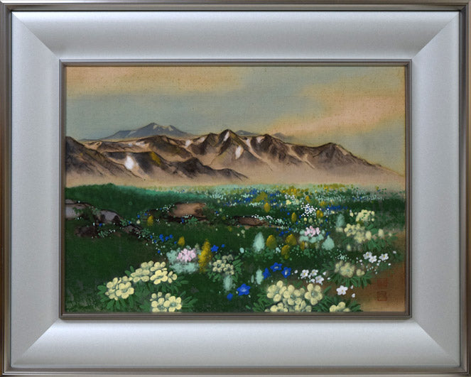 小浜亀角「大雪山風景」日本画・P8号