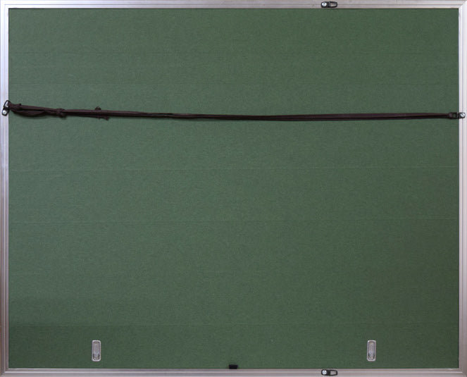 小浜亀角「大雪山風景」日本画・P8号 額縁裏側画像