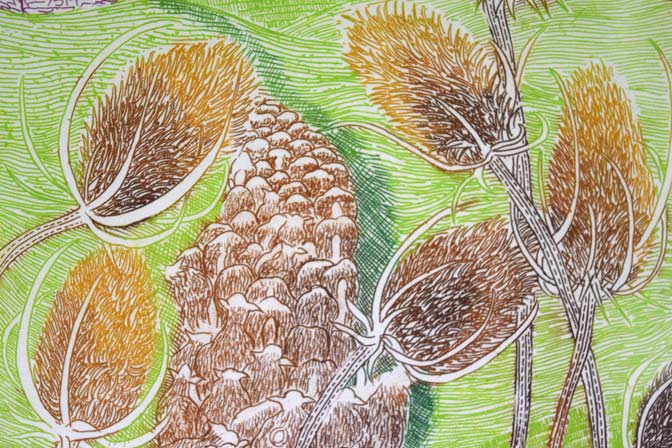 小池暢子「坂道」銅版画 拡大画像2