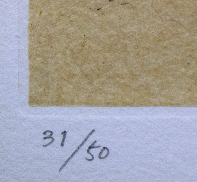 小磯良平「三体の人形」銅版画 限定番号(ed,31/50)