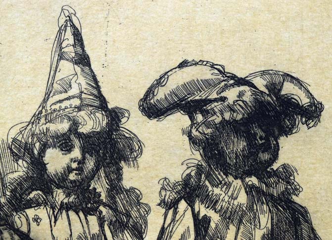 小磯良平「三体の人形」銅版画 拡大画像3