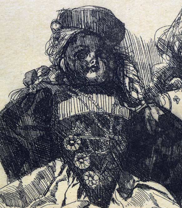 小磯良平「三体の人形」銅版画 拡大画像2