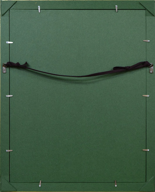 小磯良平「三体の人形」銅版画 額縁裏側画像