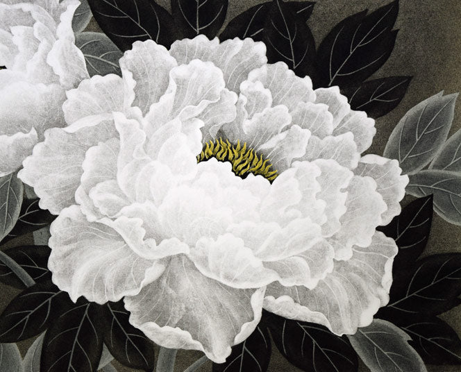 小泉淳作「牡丹双華」銅版画 拡大画像2