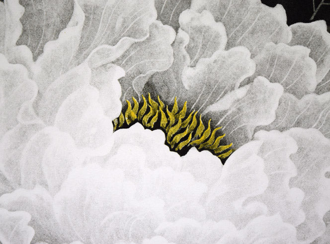 小泉淳作「牡丹双華」銅版画 拡大画像3