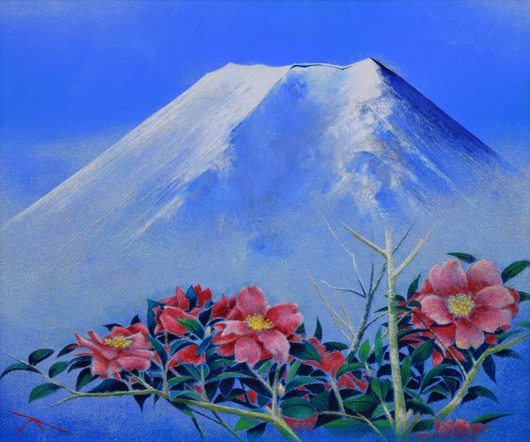 小泉守邦「霽嶺花」油絵・F8号 拡大部分1