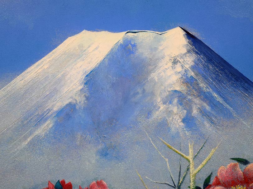 小泉守邦「霽嶺花」油絵・F8号 拡大部分2