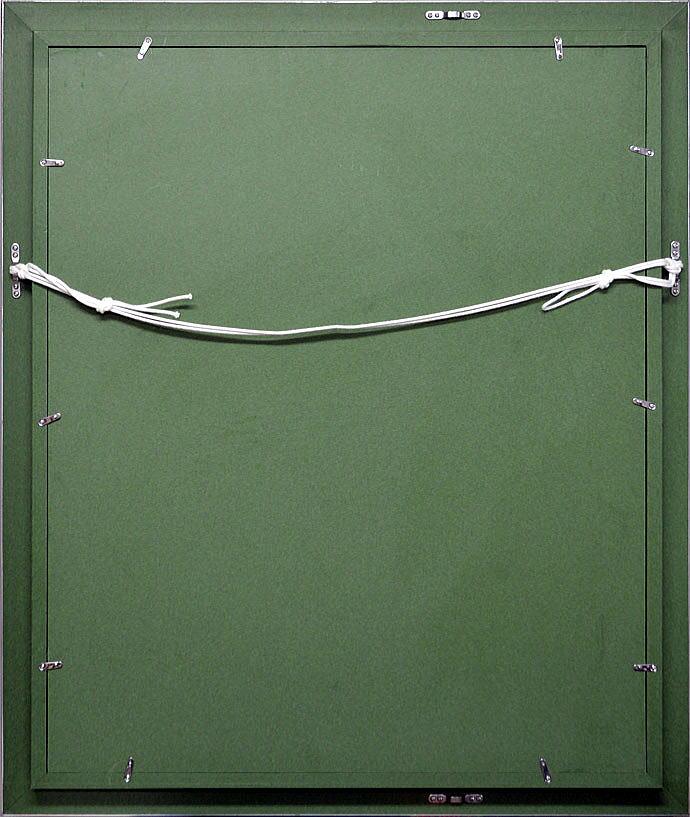 小島 真佐吉「アカシアの頃」油絵・F15号 額縁裏側