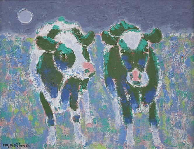 小島真佐吉「霧」油絵・F6号 作品全体拡大画像