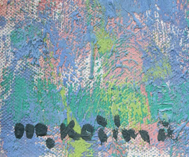 小島真佐吉「霧」油絵・F6号 サイン拡大画像