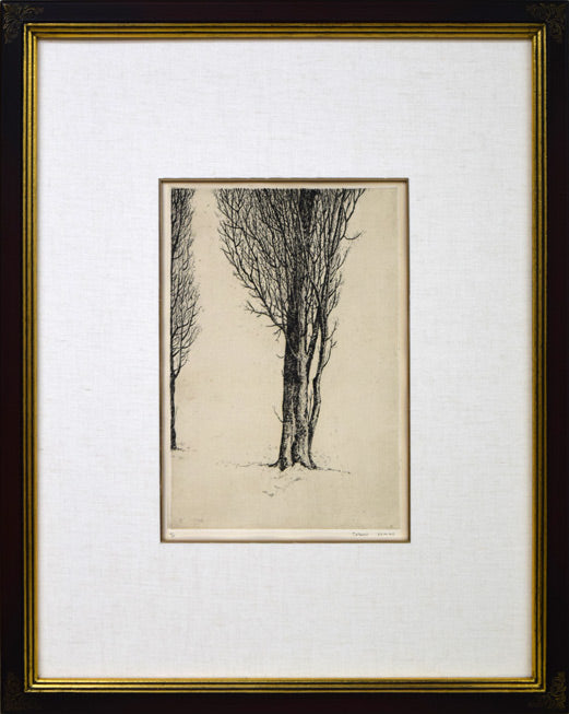 駒井哲郎「樹」エッチング(銅版画)