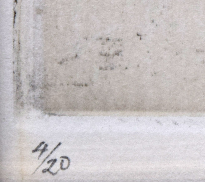 駒井哲郎「樹」エッチング(銅版画) 限定番号(ed,4/20)