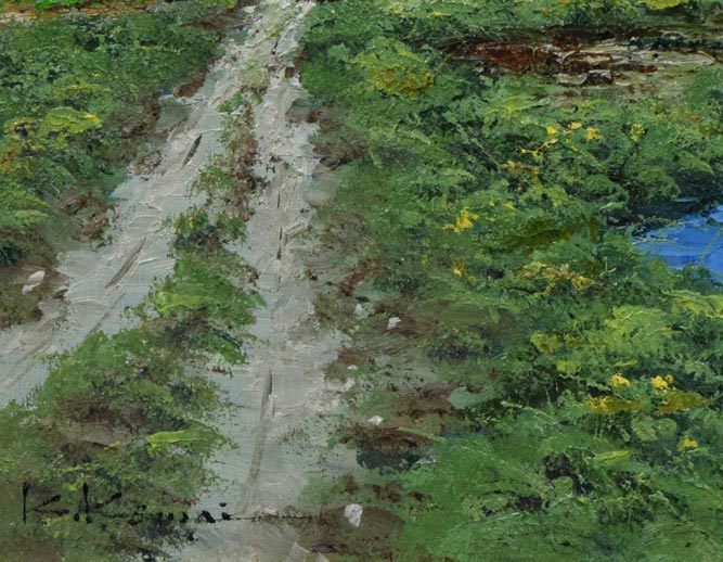 駒井敬三郎「多層造の里」油絵・F10号 拡大画像5