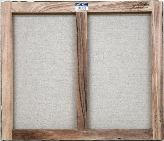 駒井敬三郎「多層造の里」油絵・F10号 キャンバス裏側画像