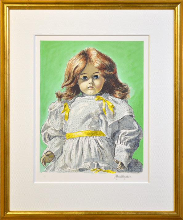 小松崎邦雄「西洋人形」リトグラフ