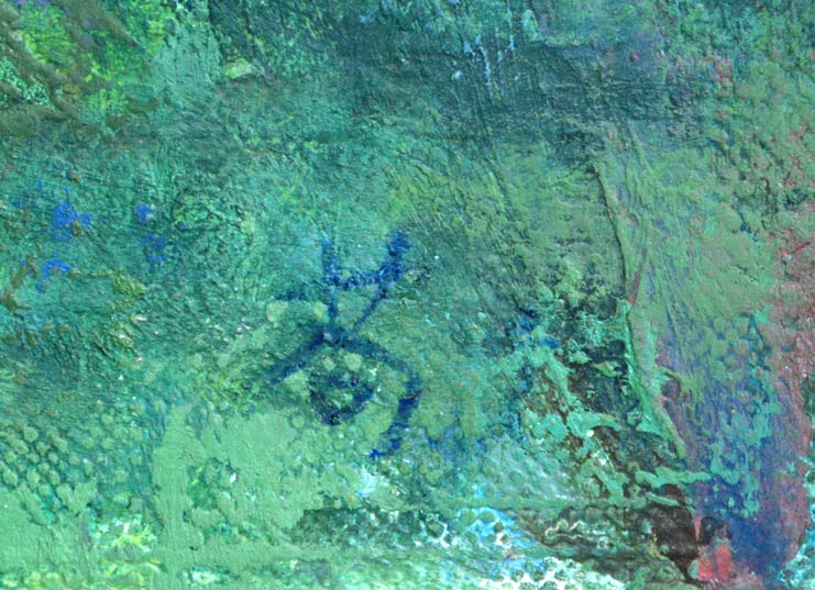 今田敬一「橋のある風景」油絵・F4号　サイン部分
