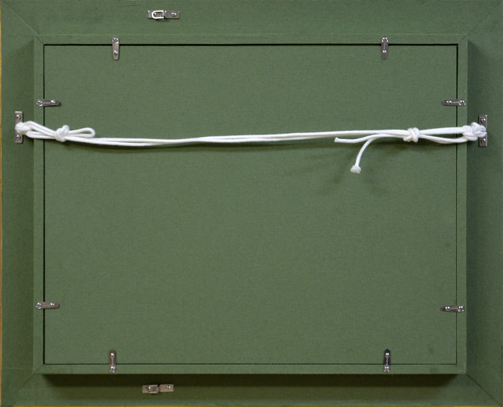 今田敬一「橋のある風景」油絵・F4号 額縁裏側部分