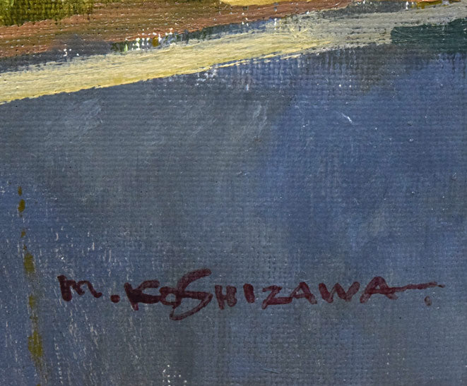 越澤満「秋の札幌資料館」油絵・F10号 サイン拡大画像