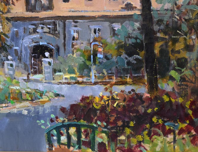 越澤満「秋の札幌資料館」油絵・F10号 拡大画像5