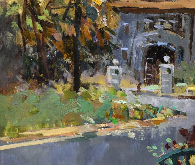 越澤満「秋の札幌資料館」油絵・F10号 拡大画像4