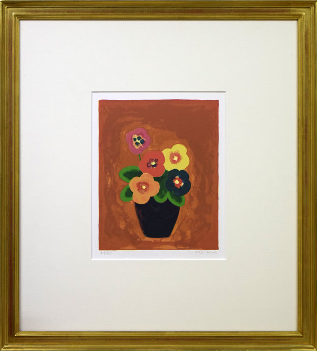 小杉小二郎「パンジー」リトグラフ