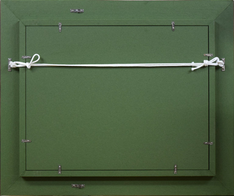 小竹義夫「網走の丘と知床半島」油絵・F6号 額縁裏側部分