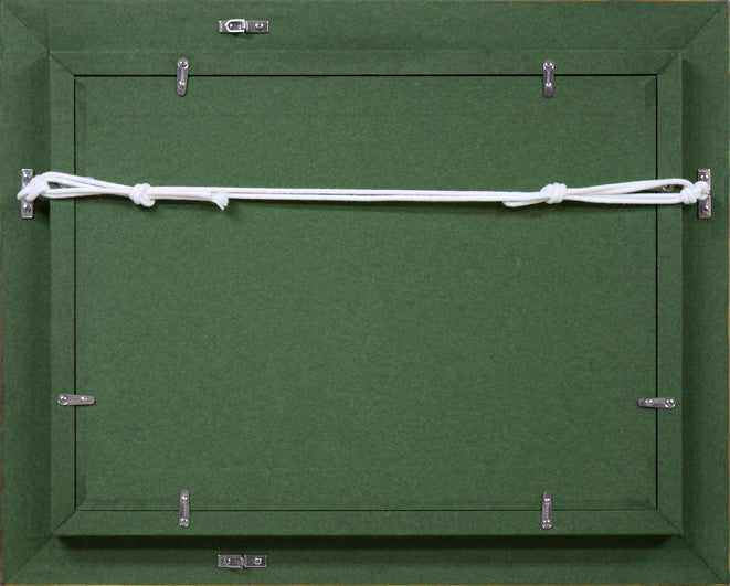 小竹義夫「釧路小景」油絵・F4号 額縁裏側画像