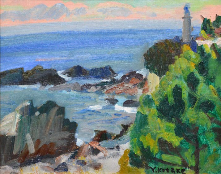 小竹義夫「潮の岬」油絵・F3号・1962年11月作 拡大部分