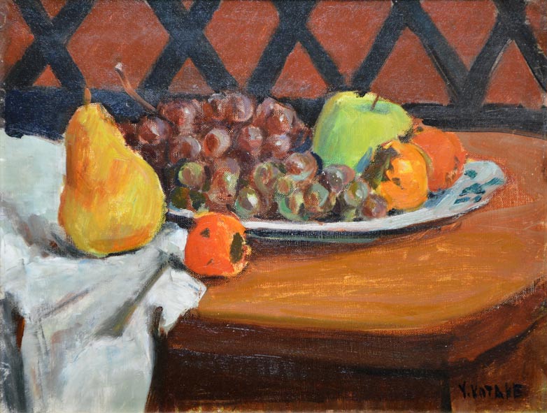 小竹義夫「静物画」油絵・F6号 拡大部分