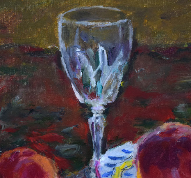 神下雄吉「桃のある静物」油絵・仏F8号 拡大画像1