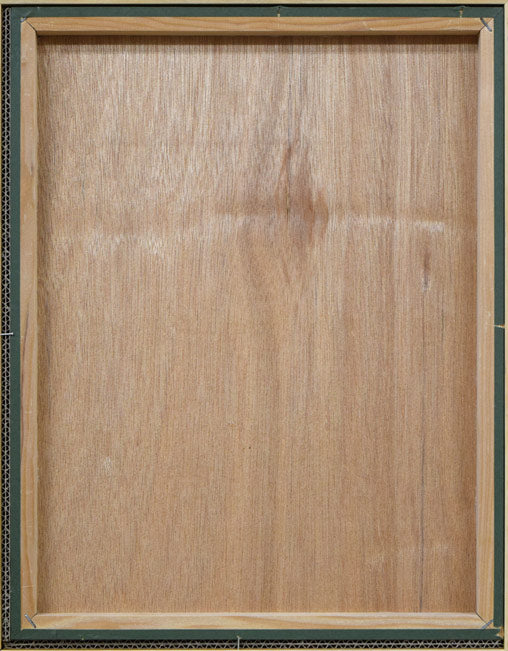 孔柏基(KONG Baiji)「観音」パネルに貼付した紙に油彩・F6号 作品裏側画像