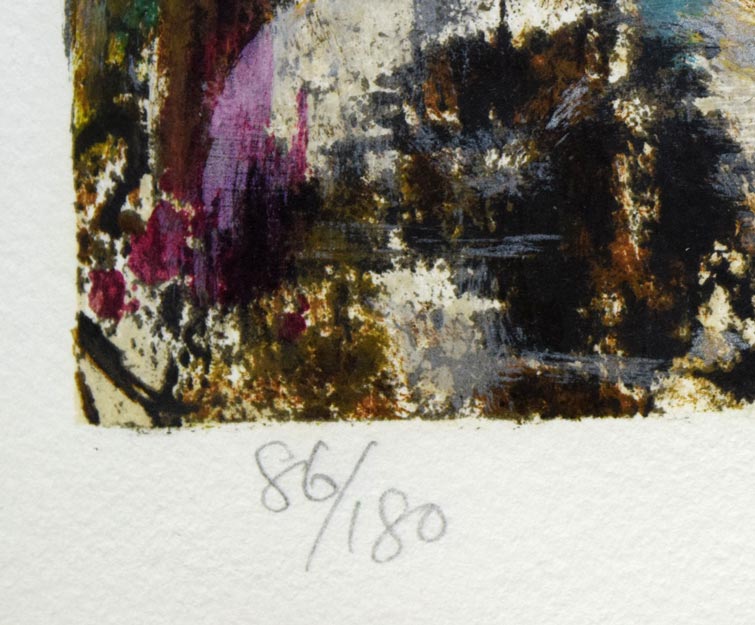 孔柏基(KONG Baiji)「横笛」リトグラフ 限定番号部分(ed,86/180)